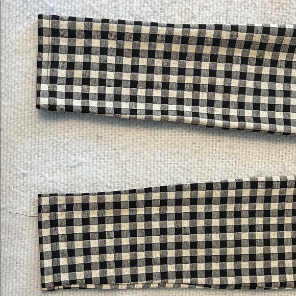 ZARA Black and White Checkered Stretch Pants SZ M Zipper Front - Picture 12 of 14